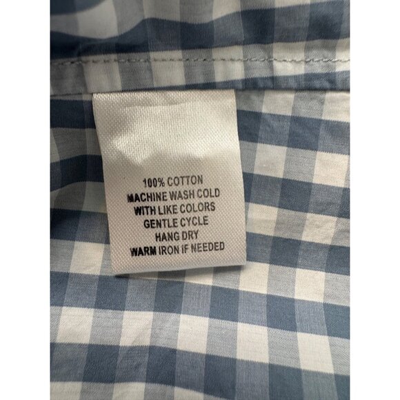 Untuckit Crispo Gingham Size 2 Button Up Cotton Shirt NWT Check Blue White - Picture 4 of 10